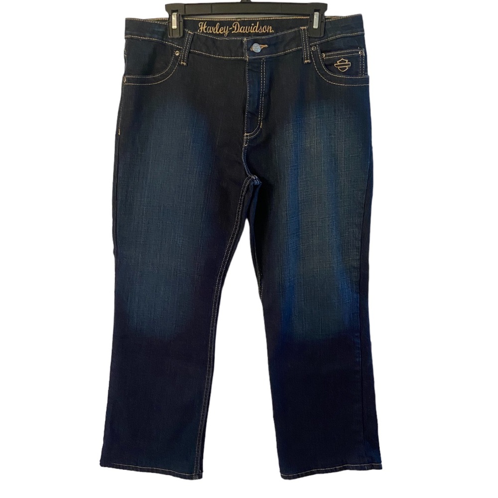 Harley Davidson Dark Wash Bootcut Jeans Sz 14